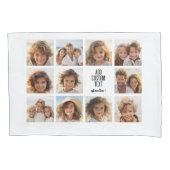 11 FotoCollage - Modernes Minimales Weiß auf Weiß Kissenbezug (Vorderseite)