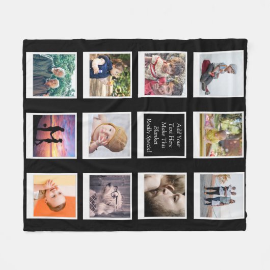 11 FotoCollage Personalisiert Fleecedecke (Vorderseite (Horizontal))