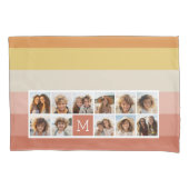 11 FotoCollage - Retro Streifen Korallenpfirsichgo Kissenbezug (Vorderseite)