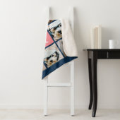 11 FotoCollage und Big Monogram blauer Pfirsich Sherpadecke (Beispiel)