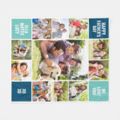 11 FotoCollage Vatertag Fleecedecke (Vorderseite (Horizontal))