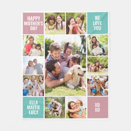 11 Fotokollage Muttertag Fleecedecke (Vorderseite)