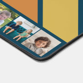 11 Fotomaterial Retro Streifen - blau und gold Schreibtischunterlage (Ecke)