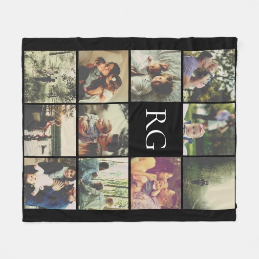 11 Fotos Collage personalisiert Fleecedecke (Vorderseite (Horizontal))