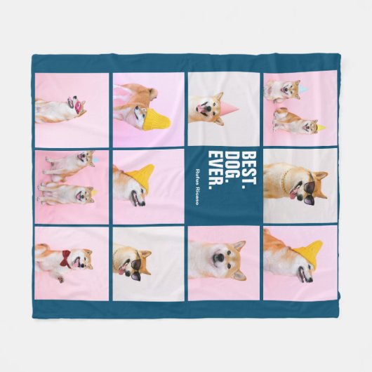 11 Fotos sammeln personalisierter Bester Hund je Fleecedecke (Vorderseite (Horizontal))