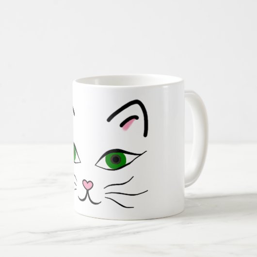 11 g Klassische Tasse - Kitty Face (VorderseiteRechts)