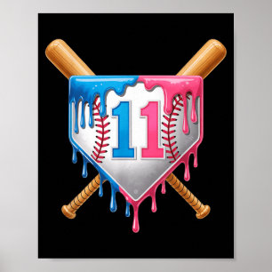 11. Geburtstag 11 Jahre 2014 Baseball 11 Spieler 1 Poster