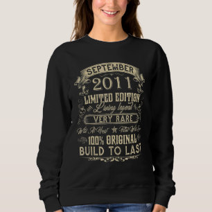 11. Geburtstag 11 Jahre alt Retro Vintag Septembe Sweatshirt