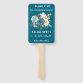 11. Geburtstag Aquamarine Blume FotoCollage Gelb Fächer (Rückseite)