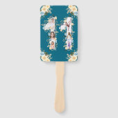 11. Geburtstag Aquamarine Blume FotoCollage Gelb Fächer (Vorderseite)