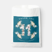 11. Geburtstag Aquamarine Blume FotoCollage Gelb Geschenktütchen (Vorderseite)