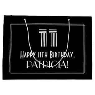 11. Geburtstag — Art Deco Inspiriert Look "11" & N Große Geschenktüte