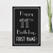 11. Geburtstag: Art Deco Stil # 11 & Individuelle Karte (Vorderseite)