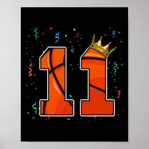 11. Geburtstag Basketball Big Number 11 Year Old B Poster
