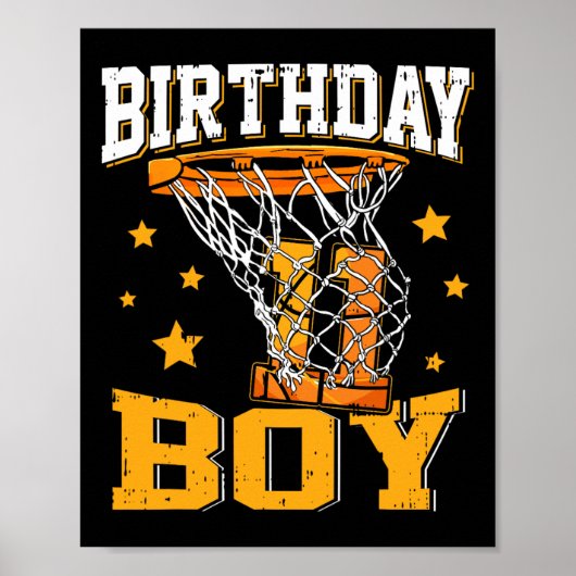 11. Geburtstag Basketball Boy 11 Jahr alt Basketba Poster (Vorne)