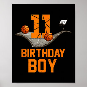 11. Geburtstag Basketball Jersey 11 Jahre alter Bo Poster