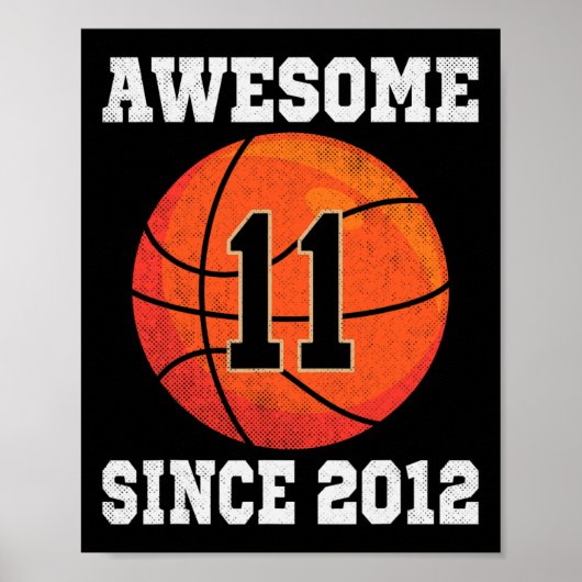 11. Geburtstag Basketball Lover 11 Jahre alter Vin Poster (Vorne)
