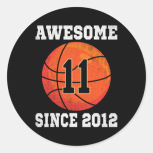 11. Geburtstag Basketballliebhaber 11 Jahre Alt Vi Runder Aufkleber