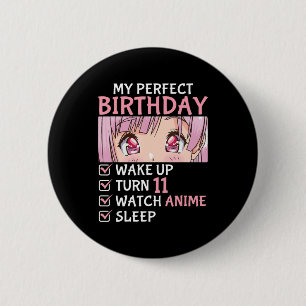 11. Geburtstag Beobachten Anime 11 Jahre alter Ani Button