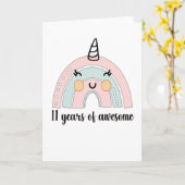 11. Geburtstag Boho Regenbogen 11 Jahre altes Einh Karte (Gelbe Blume)