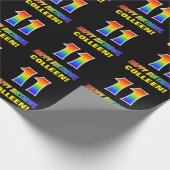 11. Geburtstag: Bold, Fun, Simple, Rainbow 11 Geschenkpapier (Ecke)