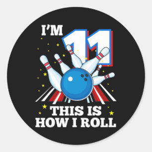 11. Geburtstag Bowling ich bin 11. So bin ich auf Runder Aufkleber