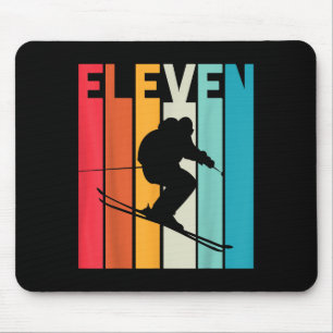 11. Geburtstag Boy Retro Ski Lover Skier 11 Jahre Mousepad