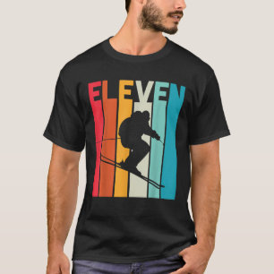 11. Geburtstag Boy Retro Ski Lover Skier 11 Jahre T-Shirt
