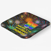 11. Geburtstag: Bunte, lustige feierliche Feuerwer Pappteller (Gewinkelt)