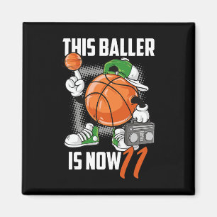 11. Geburtstag Bysketbyll Player Spaß 11 Jahre alt Magnet