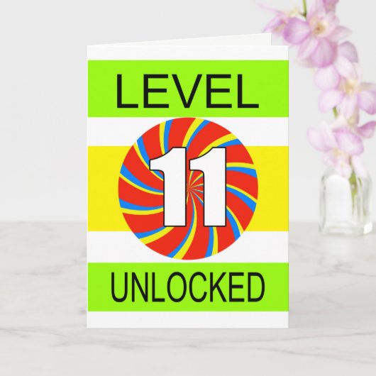 11. Geburtstag Computer Gamer Karte (Orchidee)