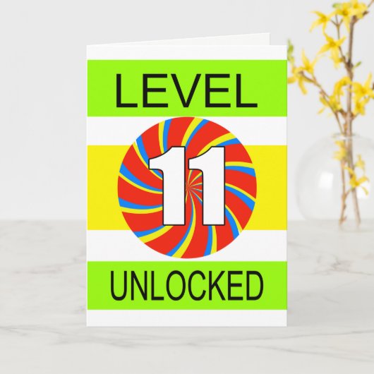 11. Geburtstag Computer Gamer Karte (Gelbe Blume)