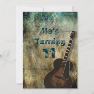 11. Geburtstag Einladung Boys Grunge Gitarre