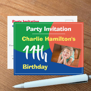 11. Geburtstag Einladung mit Foto Postkarte