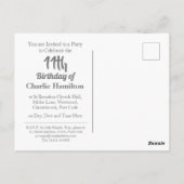 11. Geburtstag Einladung Postkarte (Rückseite)