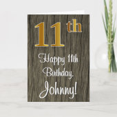 11. Geburtstag: Elegante Imitate Gold Look #, Imit Karte (Vorderseite)