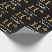11. Geburtstag: Elegante Luxuriöse Imitate Gold Lo Geschenkpapier (Ecke)