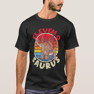 11. Geburtstag Eleven O Saurus Stegosaurus I Famil T-Shirt
