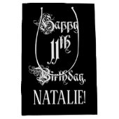 11. Geburtstag: Extravagant, elegant, Script + Ind Mittlere Geschenktüte (Vorderseite)