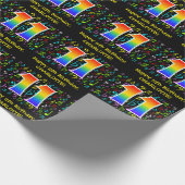 11. Geburtstag: Farbige Musiksymbole, Regenbogen 1 Geschenkpapier (Ecke)