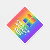11. Geburtstag: Farbiges, lustiges Regenbogenmuste Serviette (Ecke)