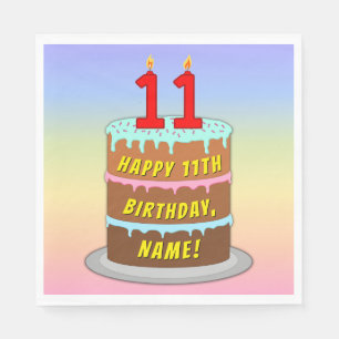 11. Geburtstag: Fun Cake and Candles + Individuell Serviette
