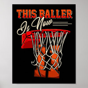 11. Geburtstag für Boy Basketball 11 Jahre altes K Poster