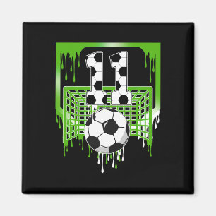 11. Geburtstag Fußball Eis Drip 11 Jahre alte Pa Magnet