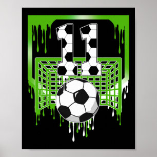 11. Geburtstag Fußball Eis Drip 11 Jahre alte Pa Poster