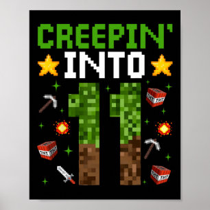 11. Geburtstag Gamer Pixel Creepin" in 11 Video G Poster