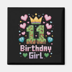 11. Geburtstag Girl Shirt Gaming Pixel Party 11 Ja Magnet