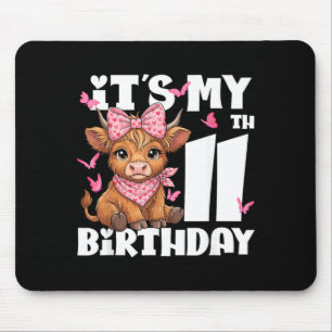 11. Geburtstag Highland-Rind 11 Jahre alter Geburt Mousepad