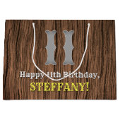 11. Geburtstag: Inspirierter Country Western Look, Große Geschenktüte (Vorderseite)