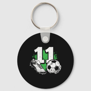 11. Geburtstag Junge Fußballspieler Fußll 11 Jahre Schlüsselanhänger